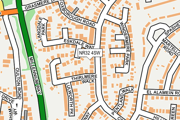 NR32 4SW map - OS OpenMap – Local (Ordnance Survey)