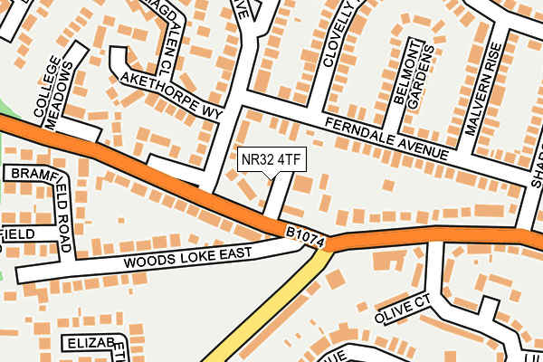 NR32 4TF map - OS OpenMap – Local (Ordnance Survey)