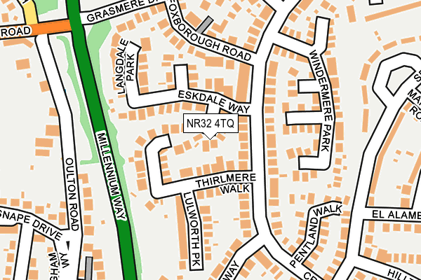 NR32 4TQ map - OS OpenMap – Local (Ordnance Survey)