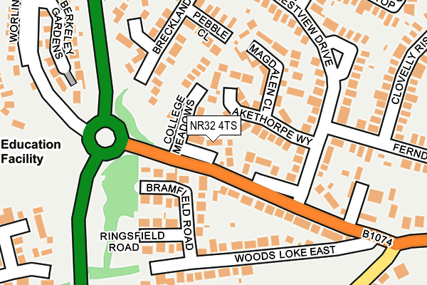 NR32 4TS map - OS OpenMap – Local (Ordnance Survey)