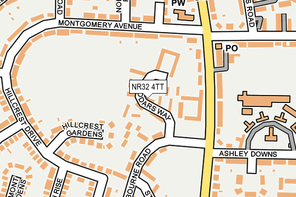 NR32 4TT map - OS OpenMap – Local (Ordnance Survey)