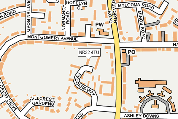 NR32 4TU map - OS OpenMap – Local (Ordnance Survey)