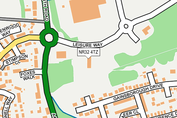 NR32 4TZ map - OS OpenMap – Local (Ordnance Survey)