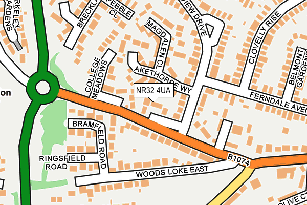 NR32 4UA map - OS OpenMap – Local (Ordnance Survey)