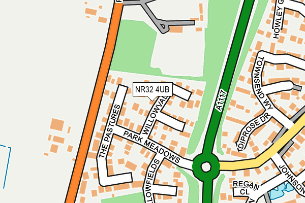 NR32 4UB map - OS OpenMap – Local (Ordnance Survey)