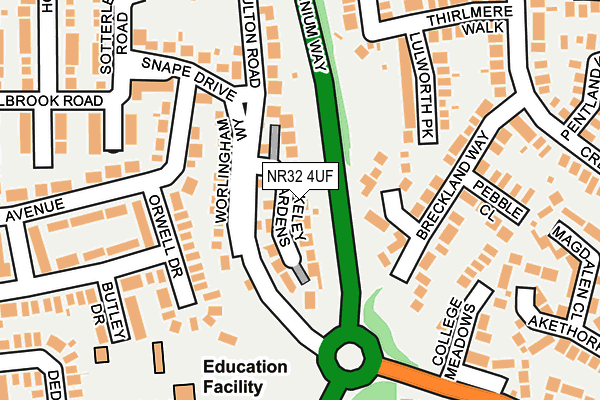 NR32 4UF map - OS OpenMap – Local (Ordnance Survey)