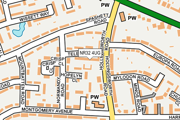 NR32 4UG map - OS OpenMap – Local (Ordnance Survey)