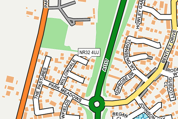 NR32 4UJ map - OS OpenMap – Local (Ordnance Survey)