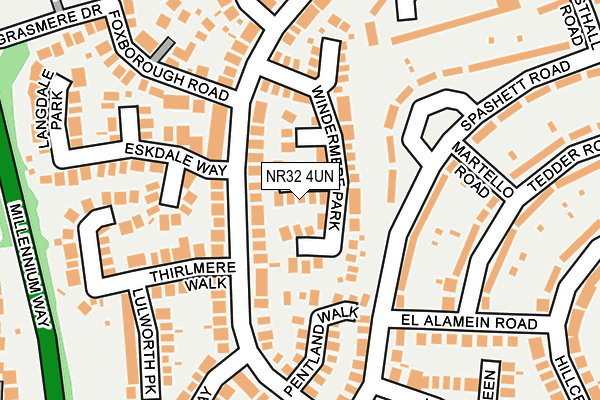 NR32 4UN map - OS OpenMap – Local (Ordnance Survey)