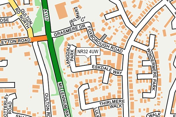 NR32 4UW map - OS OpenMap – Local (Ordnance Survey)