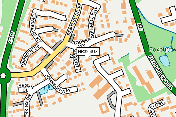NR32 4UX map - OS OpenMap – Local (Ordnance Survey)