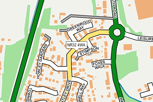 NR32 4WA map - OS OpenMap – Local (Ordnance Survey)