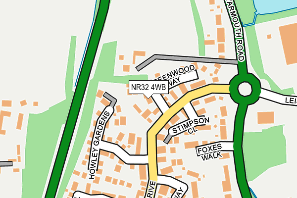 NR32 4WB map - OS OpenMap – Local (Ordnance Survey)