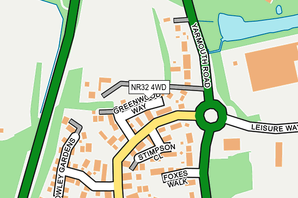 NR32 4WD map - OS OpenMap – Local (Ordnance Survey)