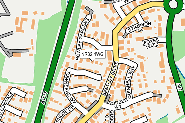 NR32 4WG map - OS OpenMap – Local (Ordnance Survey)