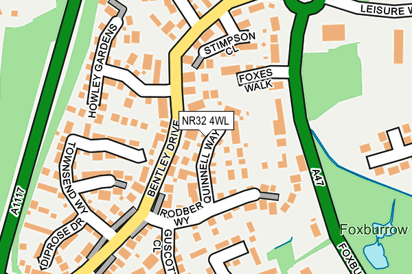 NR32 4WL map - OS OpenMap – Local (Ordnance Survey)