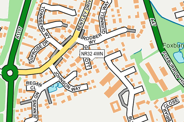 NR32 4WN map - OS OpenMap – Local (Ordnance Survey)