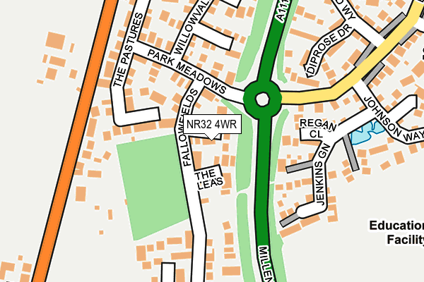 NR32 4WR map - OS OpenMap – Local (Ordnance Survey)