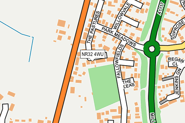 NR32 4WU map - OS OpenMap – Local (Ordnance Survey)