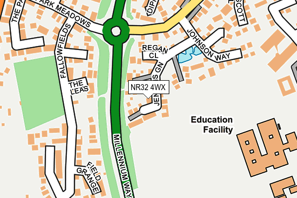 NR32 4WX map - OS OpenMap – Local (Ordnance Survey)
