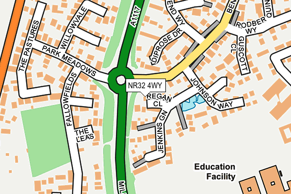 NR32 4WY map - OS OpenMap – Local (Ordnance Survey)