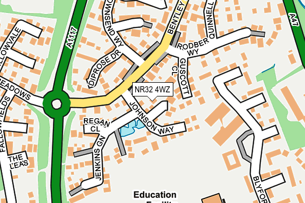 NR32 4WZ map - OS OpenMap – Local (Ordnance Survey)