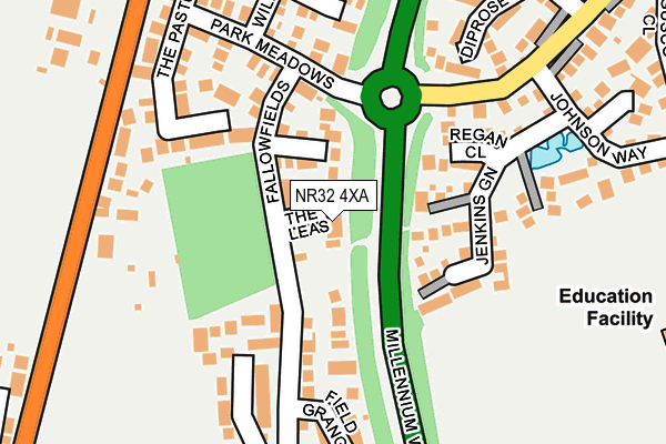NR32 4XA map - OS OpenMap – Local (Ordnance Survey)