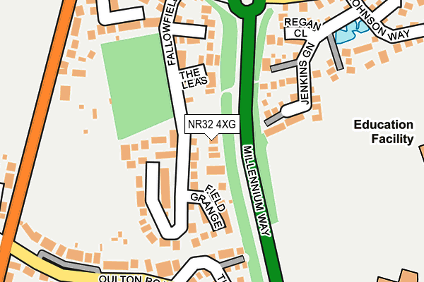 NR32 4XG map - OS OpenMap – Local (Ordnance Survey)