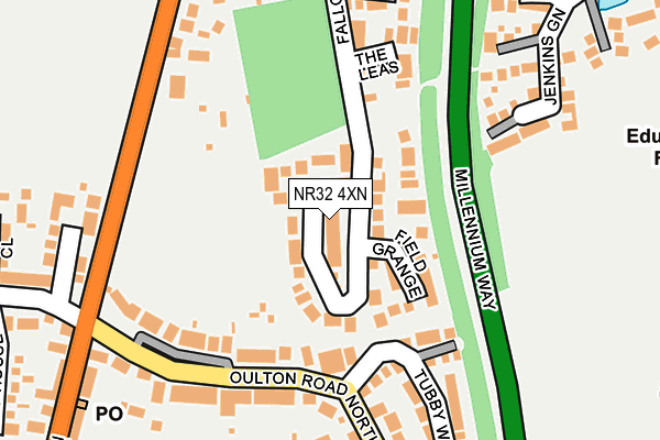 NR32 4XN map - OS OpenMap – Local (Ordnance Survey)