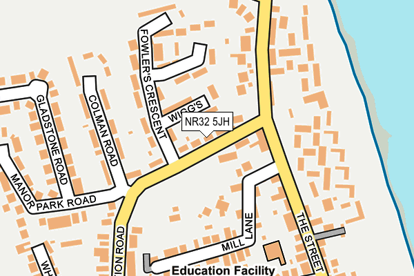 NR32 5JH map - OS OpenMap – Local (Ordnance Survey)