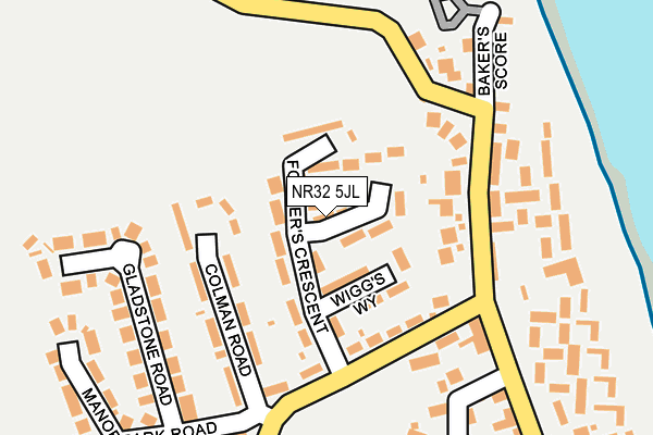 NR32 5JL map - OS OpenMap – Local (Ordnance Survey)