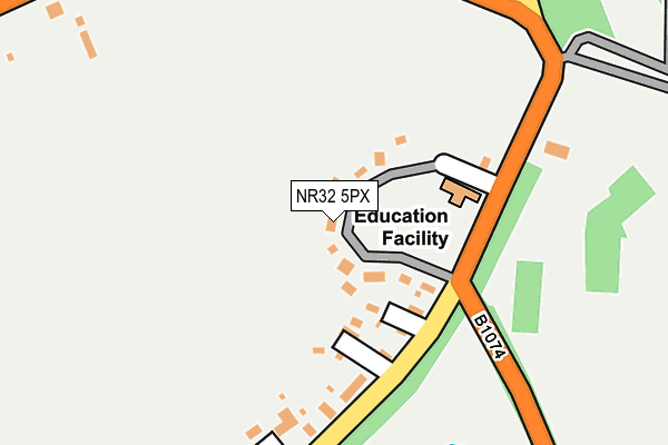 NR32 5PX map - OS OpenMap – Local (Ordnance Survey)