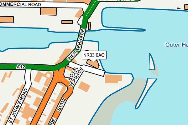 NR33 0AQ map - OS OpenMap – Local (Ordnance Survey)