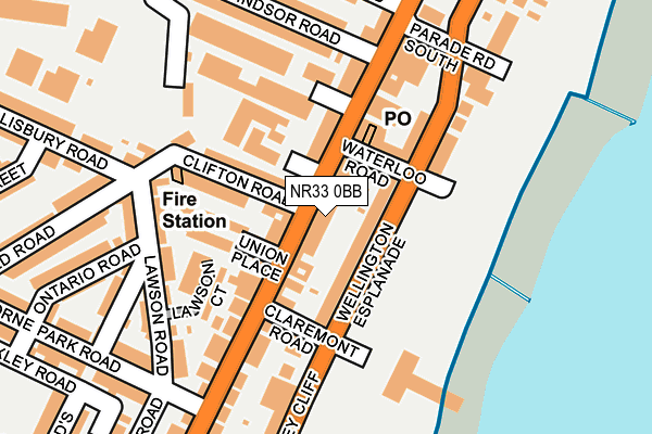 NR33 0BB map - OS OpenMap – Local (Ordnance Survey)
