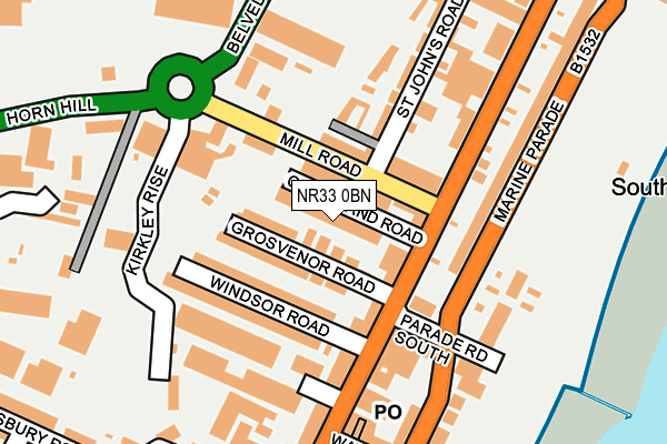 NR33 0BN map - OS OpenMap – Local (Ordnance Survey)
