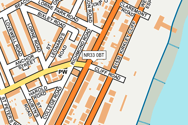 NR33 0BT map - OS OpenMap – Local (Ordnance Survey)