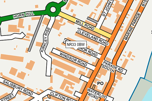 NR33 0BW map - OS OpenMap – Local (Ordnance Survey)