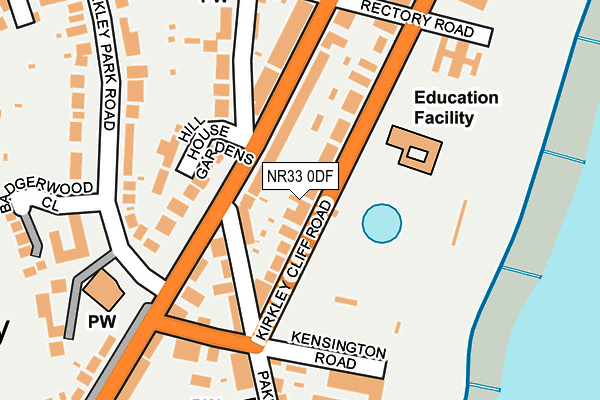 NR33 0DF map - OS OpenMap – Local (Ordnance Survey)