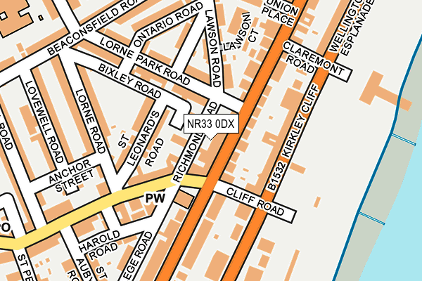 NR33 0DX map - OS OpenMap – Local (Ordnance Survey)