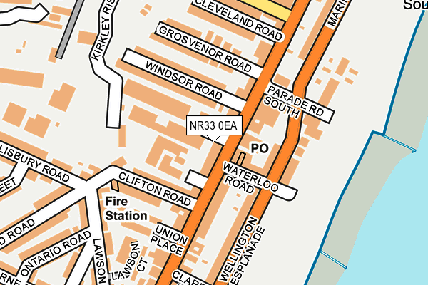 NR33 0EA map - OS OpenMap – Local (Ordnance Survey)