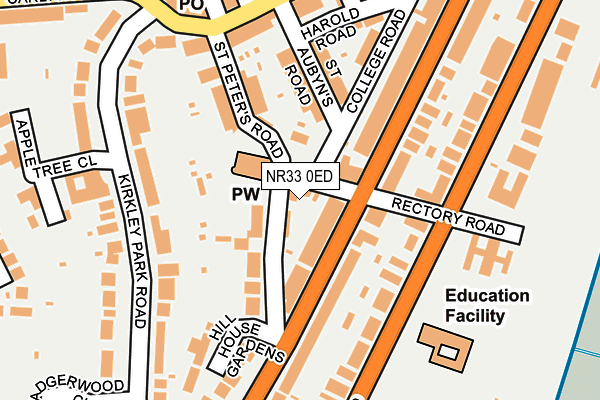 NR33 0ED map - OS OpenMap – Local (Ordnance Survey)