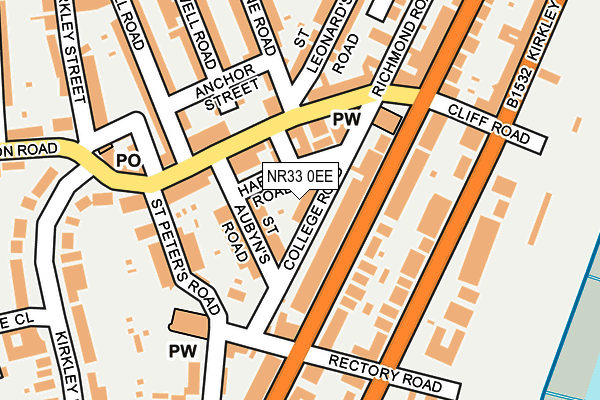 NR33 0EE map - OS OpenMap – Local (Ordnance Survey)
