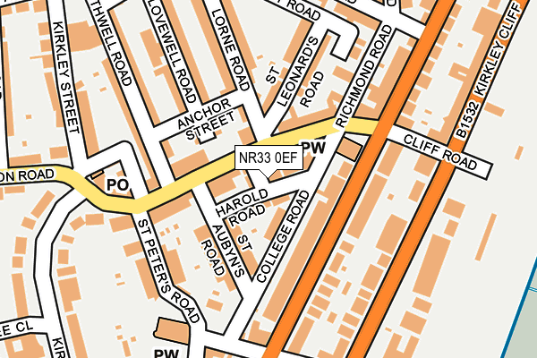 NR33 0EF map - OS OpenMap – Local (Ordnance Survey)