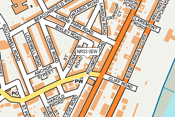 NR33 0EW map - OS OpenMap – Local (Ordnance Survey)