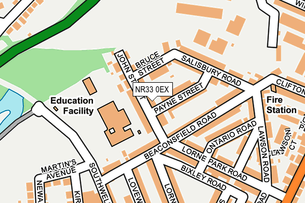 NR33 0EX map - OS OpenMap – Local (Ordnance Survey)