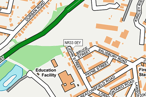 NR33 0EY map - OS OpenMap – Local (Ordnance Survey)