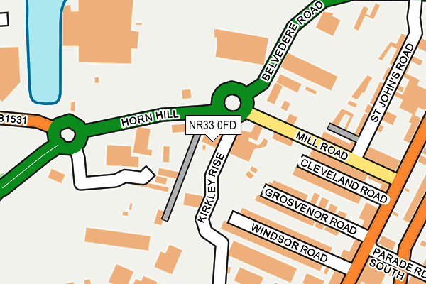 NR33 0FD map - OS OpenMap – Local (Ordnance Survey)