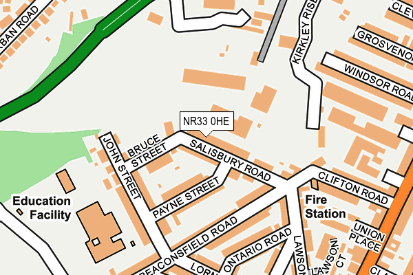 NR33 0HE map - OS OpenMap – Local (Ordnance Survey)