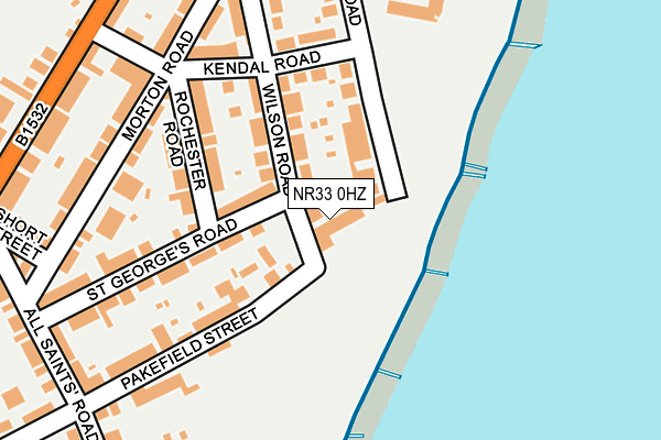NR33 0HZ map - OS OpenMap – Local (Ordnance Survey)