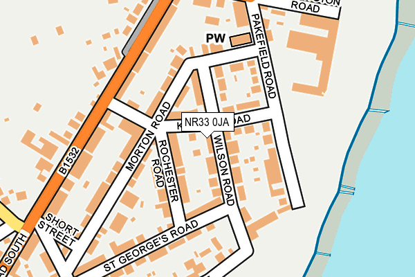 NR33 0JA map - OS OpenMap – Local (Ordnance Survey)